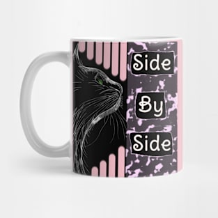 Silhouetted Feline Elegance, Side By Side Mug